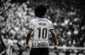 Willian no jogo entre Corinthians e Santos que aconteceu na Neo Qumica Arena