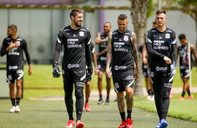 Guilherme, Luan e Donelli em mais um dia de atividades no CT do Corinthians, Dr. Joaquim Grava