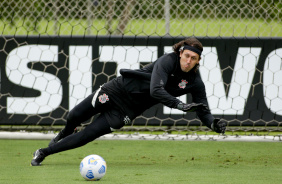 Cssio durante ltimo treino do Corinthians para jogo contra o Juventude