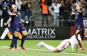 Gabi Zanotti comemorando seu gol no duelo entre Corinthians e So Paulo, pela Final do Paulista