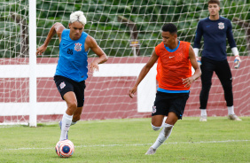 Joo Pedro e Arthur Sousa durante ltimo treino antes do jogo contra o River-PI, pela Copa So Paulo