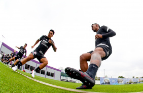 Du e Paulinho na reapresentao do elenco do Corinthians para temporada 2022