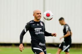 Fbio Santos durante apresentao do elenco do Corinthians para temporada 2022