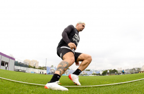 Fagner na reapresentao do elenco do Corinthians para temporada 2022