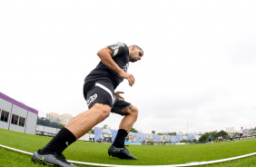 Gabriel na reapresentao do elenco do Corinthians para temporada 2022