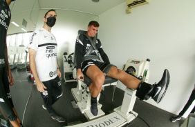 Guilherme durante apresentao do elenco do Corinthians para temporada 2022