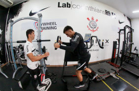 Guilherme durante apresentao do elenco do Corinthians para temporada 2022
