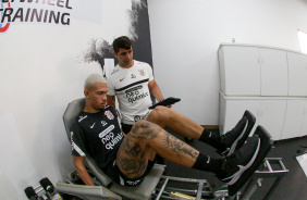 Joo Victor durante apresentao do elenco do Corinthians para temporada 2022