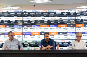 Diretores do Corinthians concedem entrevista coletiva no CT