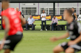 Roberto de Andrade, Alessandro Nunes e Duilio Monteiro acompanharam treino do Corinthians de hoje