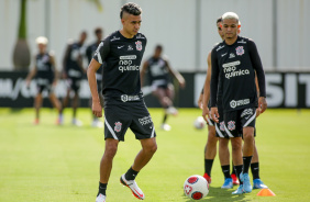Cantillo e Adson durante treino do Corinthians no CT Joaquim Grava