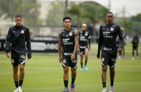 GP, Du Queiroz e Raul Gustavo em treino do Corinthians
