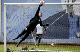Cssio em treino do Corinthians na manh desta sexta-feira