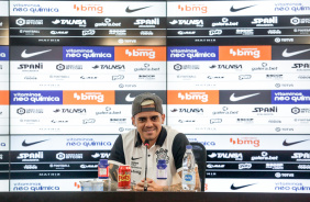 Foi a primeira entrevista coletiva do lateral no ano de 2022