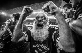 Torcedor do Corinthians na Neo Qumica Arena nesta quarta-feira