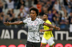 Willian em vitria do Corinthians na noite desta quarta-feira