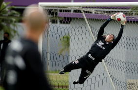 Cssio em treino do Corinthians nesta segunda-feira