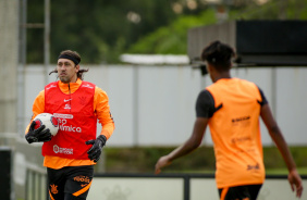Cssio e Robson Bambu no treino do Corinthians desta sexta-feira