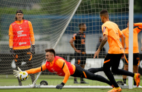 Matheus Donelli e Cssio em treino desta sexta-feira no CT