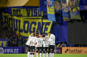 Titulares do Corinthians antes da bola rolar contra o Boca Juniors