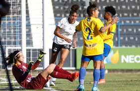 Tarciane durante jogo do Corinthians