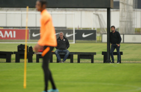 Roberto de Andrade e Duilio durante treino do Corinthians