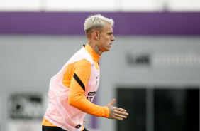 Rger Guedes durante treino do Corinthians de olho no Juventude