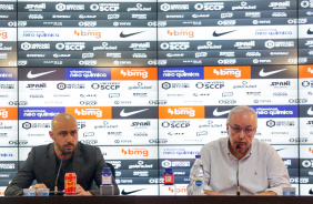 Alessandro e Roberto de Andrade durante entrevista coletiva