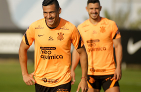 Balbuena e Giuliano no ltimo treino do Corinthians antes de enfrentar o Coritiba