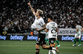 Rger Guedes em comemorao de gol pelo Corinthians