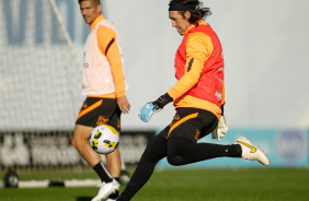 Cssio em ltimo treino do Corinthians antes de encarar o Palmeiras