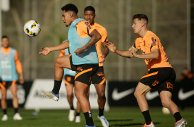 Du Queiroz e Lucas Piton em ltimo treino do Corinthians antes de encarar o Palmeiras