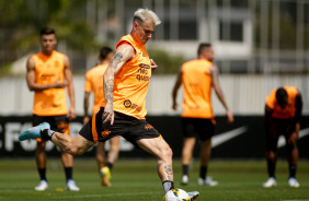 Rger Guedes em ao durante treino do Corinthians