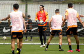 Cssio em treino do Corinthians antes de enfrentar o Gois pelo Brasileiro