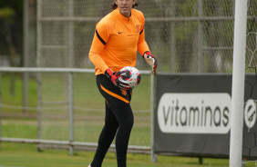 Cssio durante treino do Corinthians no CT Joaquim Grava