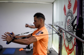 Romero durante treino do Corinthians no CT Joaquim Grava