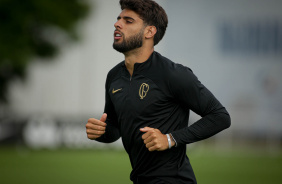 Yuri Alberto em ao no treino do Corinthians no CT Joaquim Grava