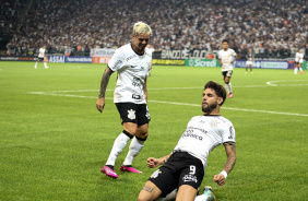 Yuri Alberto durante comemorao do primeiro gol do Corinthians