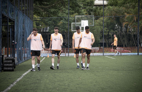 Bazzinho, Yan, Lucas Martins e Tatinho durante pr-temporada do time de futsal do Corinthians