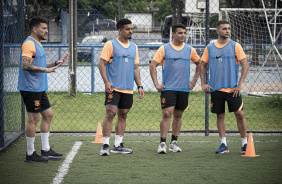 Levy, Sinésio, Gugu Flores e Canabarro durante pré-temporada da equipe de futsal