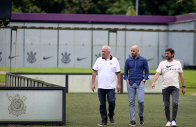 Roberto de Andrade, Alessandro e Duilio acompanhando o treinamento no CT