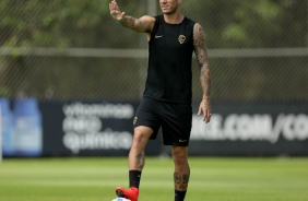 Rger Guedes em treino do Corinthians nesta quarta-feira
