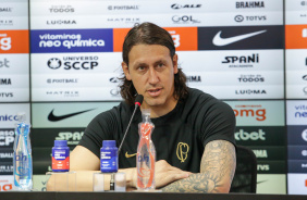 Cssio durante coletiva antes da estreia do Corinthians na Libertadores