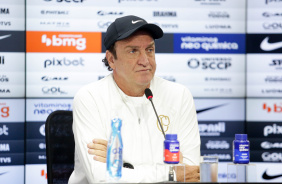 Cuca durante coletiva nesta sexta-feira