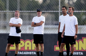 Cuquinha, Cuca, Fernando Lzaro e Daniel Cerqueira no treino do Corinthians
