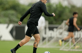 Rger Guedes em ao durante o treino do Corinthians