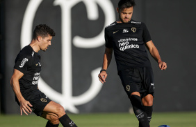 ngel Romero e Rafael Ramos durante o treino do Corinthians