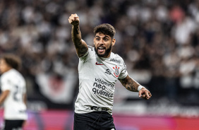 Yuri Alberto no jogo entre Corinthians e Estudiantes, pela Sul-Americana