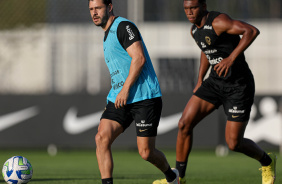 Giuliano e Felipe Augusto nesta segunda durante treino no CT