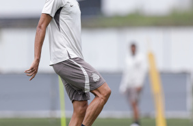 Joo Pedro durante treino do Corinthians no CT Joaquim Grava